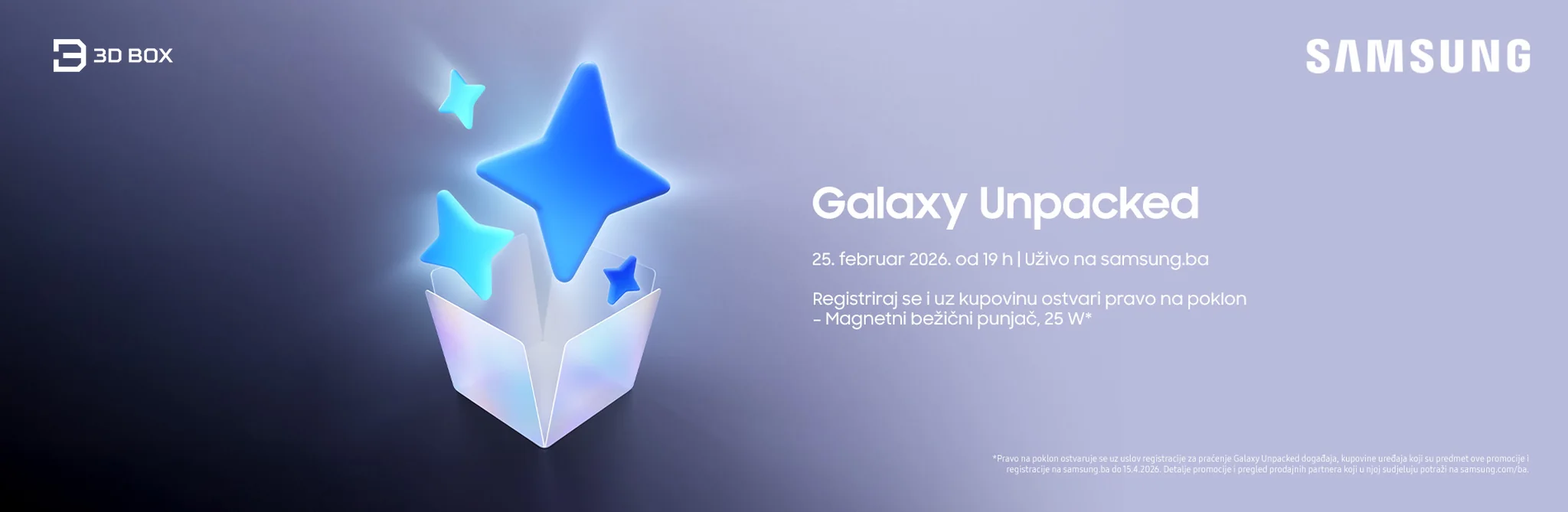 Samsung Galaxy Unpacked 2026 najava – 3D BOX