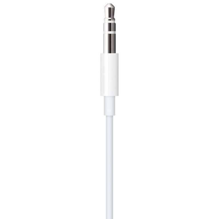 Apple Lightning to 3.5mm Audio Cable Model A1879 — prednji prikaz bijelog kabla